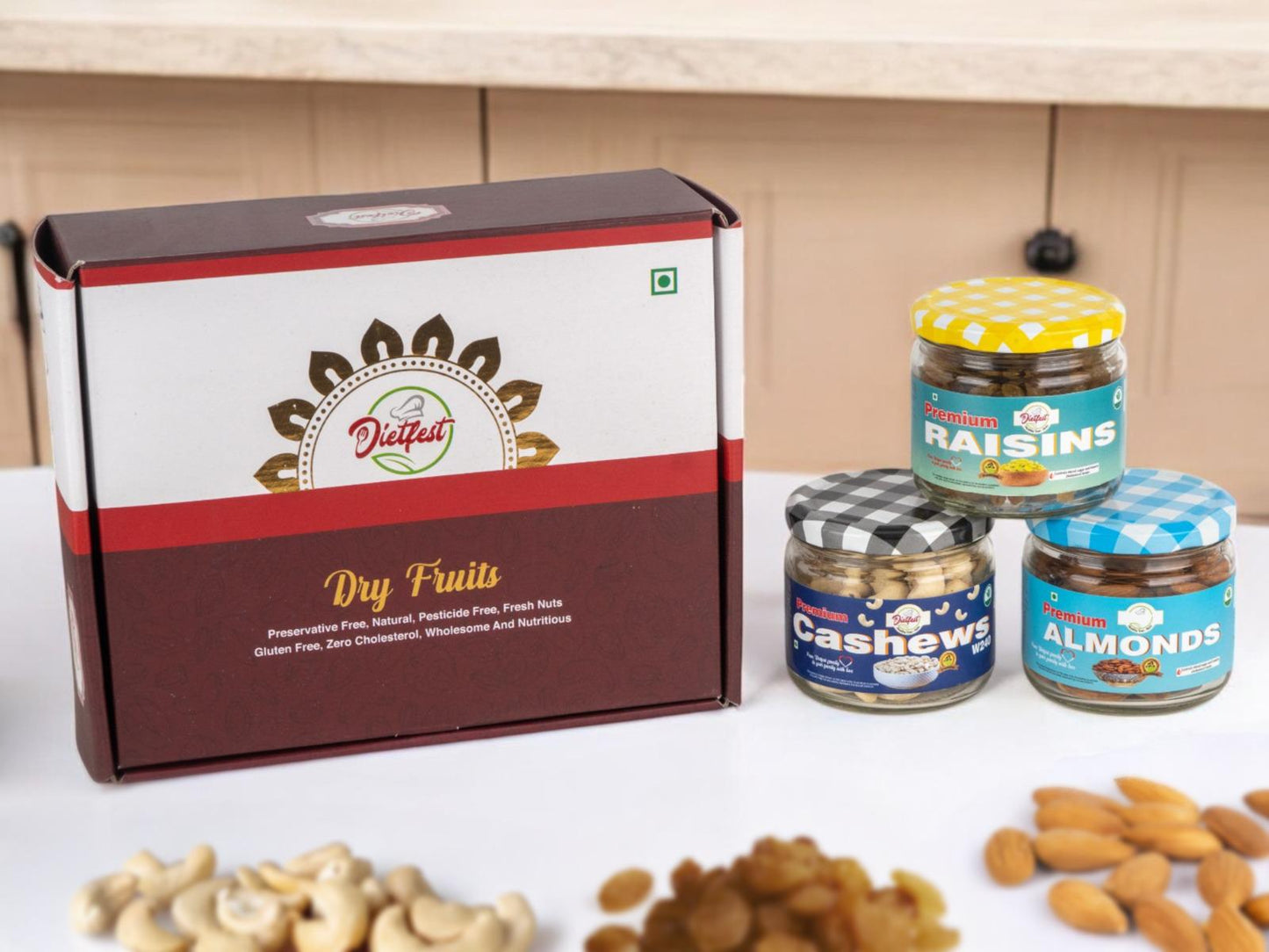 Dry Fruit Gift Box (Almonds, Cashews & Raisin) Premium Elegant Dry Fruit Gift Boxes