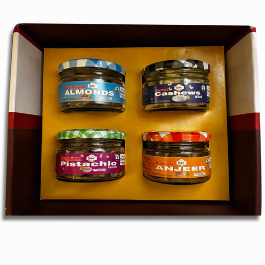 Dry Fruit Gift Box (Almonds, Cashews ,Pistachio Kernels & Anjeer(Figs)) Premium Elegant Dry Fruit Gift Boxes
