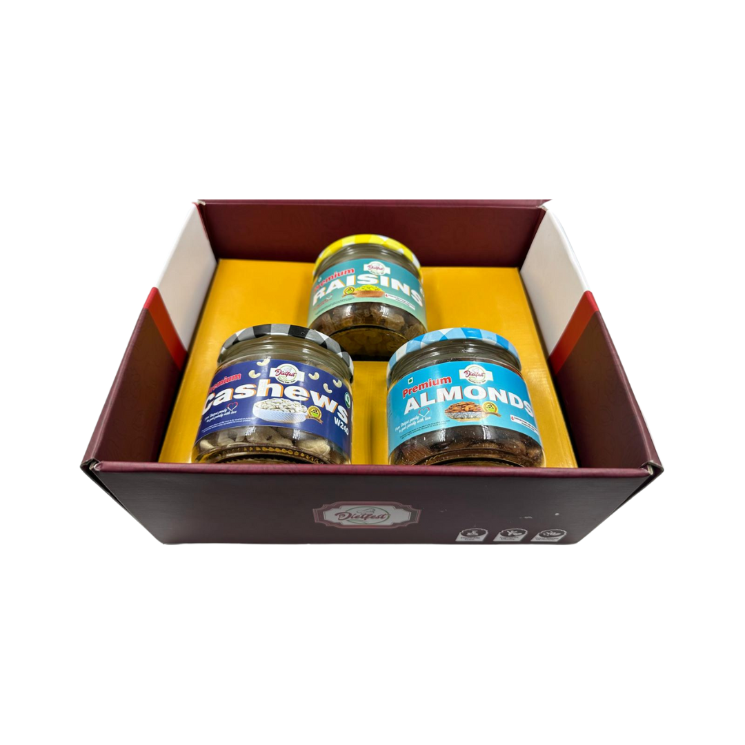Dry Fruit Gift Box (Almonds, Cashews & Raisin) Premium Elegant Dry Fruit Gift Boxes