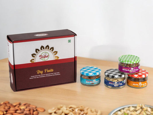 Dry Fruit Gift Box (Almonds, Cashews ,Pistachio Kernels & Anjeer(Figs)) Premium Elegant Dry Fruit Gift Boxes